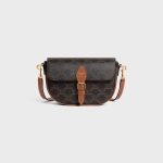FOLCO SHOULDER BAG IN Triomphe Canvas and Calfskin